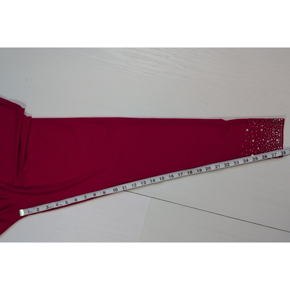 Gardy Leggings Women’s L (M 27x28) High Rise Stretch Red Rhinestone Embellished - Picture 8 of 9